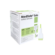 Lancetas de Seguridad MediSafe® Solo 28G x 1.5 mm caja 200 Unidades
