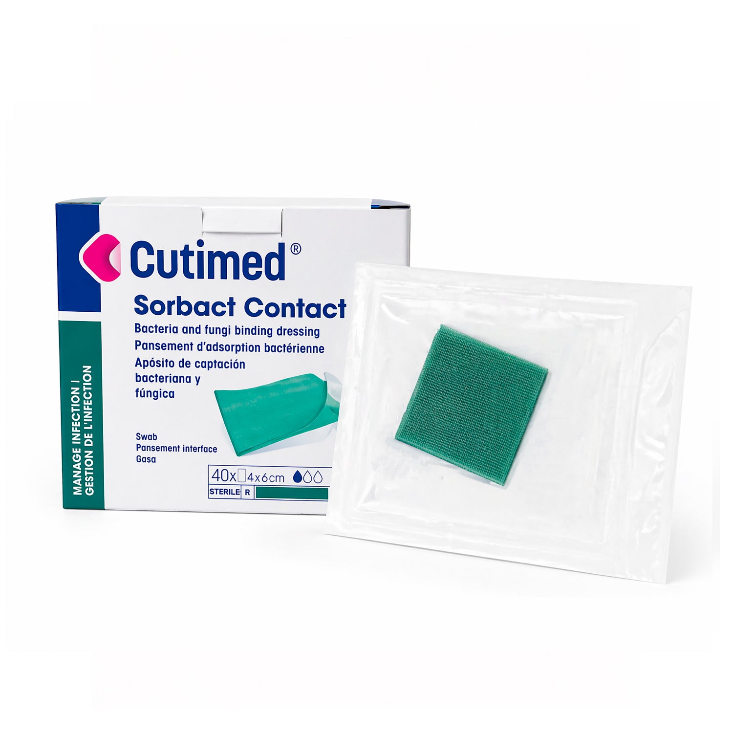 Cutimed Sorbact 4x6 cm Apósito Antimicrobiano 1 unidad | Malla Estéril para Heridas