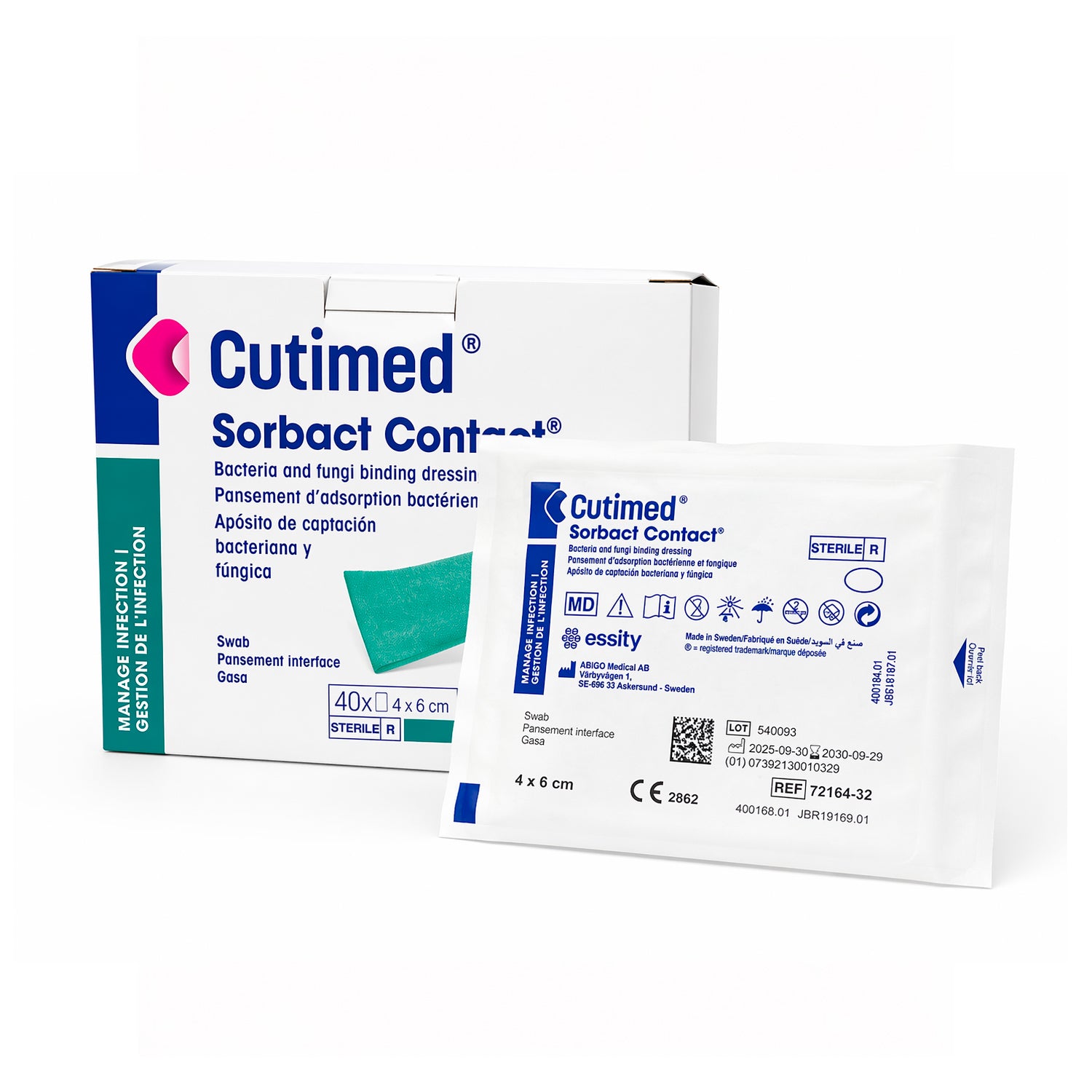 Cutimed Sorbact 4x6 cm Apósito Antimicrobiano 1 unidad | Malla Estéril para Heridas