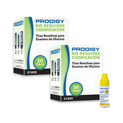 100 Tiras Reactivas Prodigy + Solución de Control