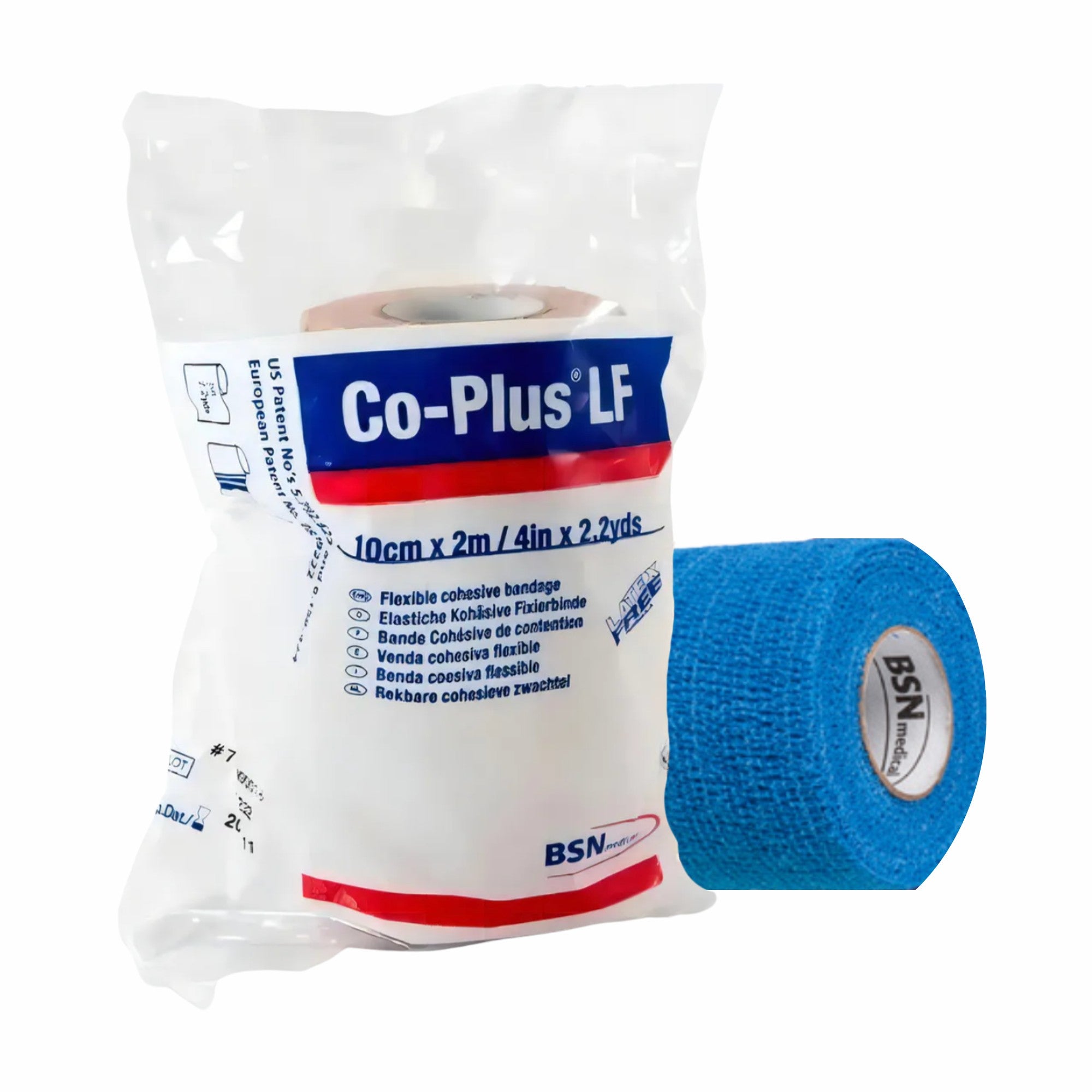 Venda Cohesiva Co-Plus LF 10 cm x 2 m Color Azul
