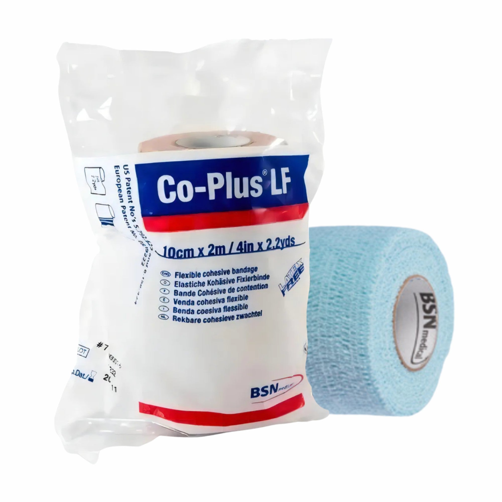 Venda Cohesiva Co-Plus LF 10 cm x 2 m Color Celeste