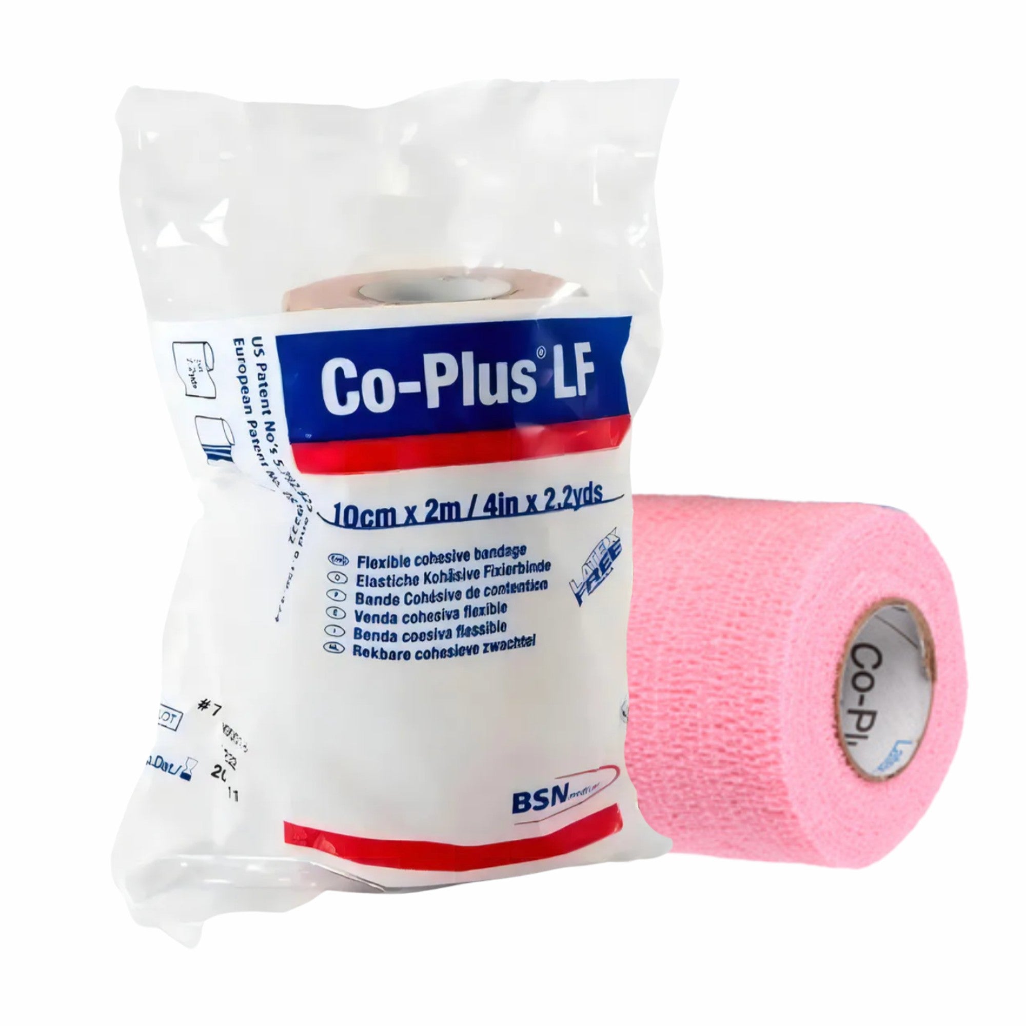 Venda Cohesiva Co-Plus LF 10 cm x 2 m Color Rosa