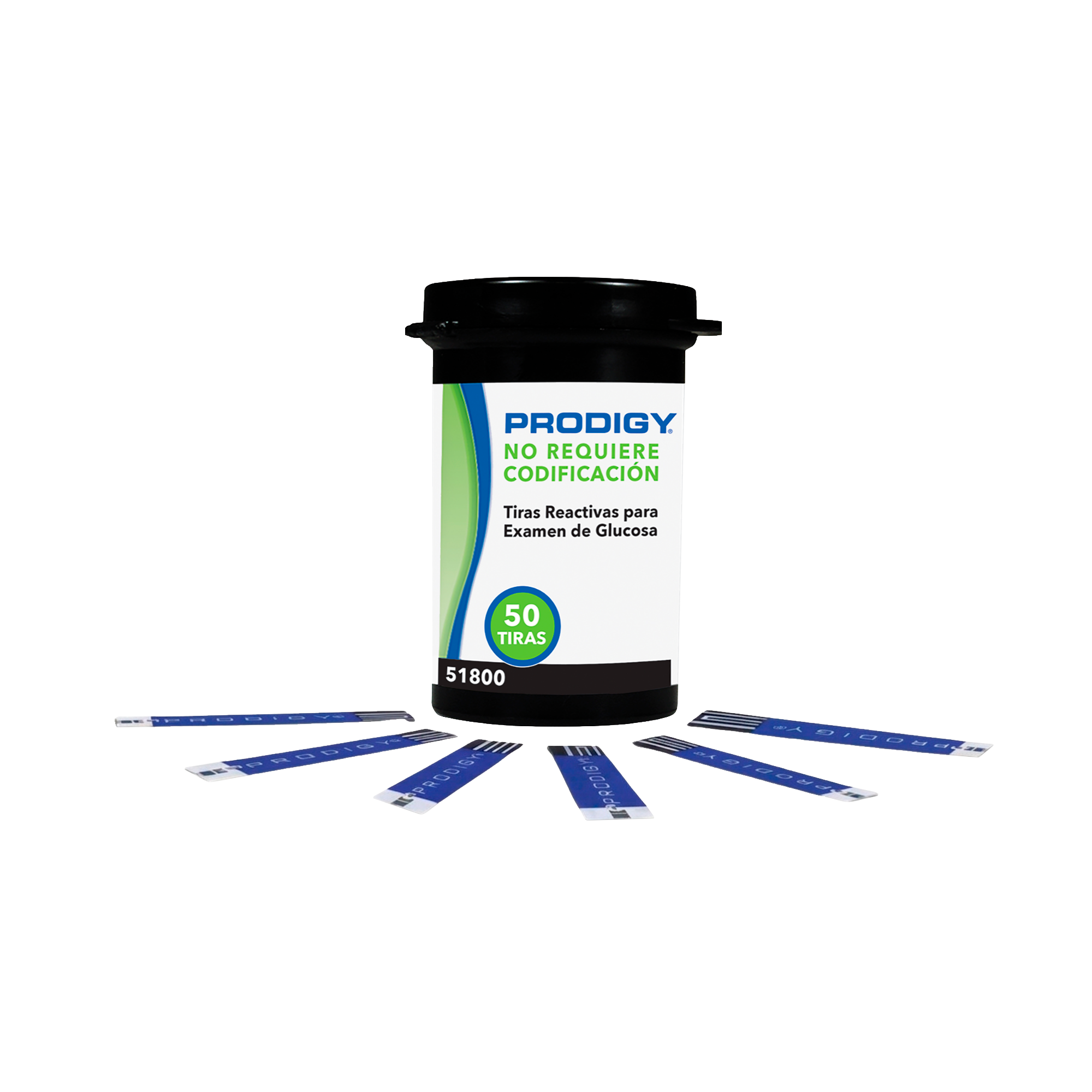 50 Tiras Reactivas Prodigy | Control Preciso de Glucosa en Casa