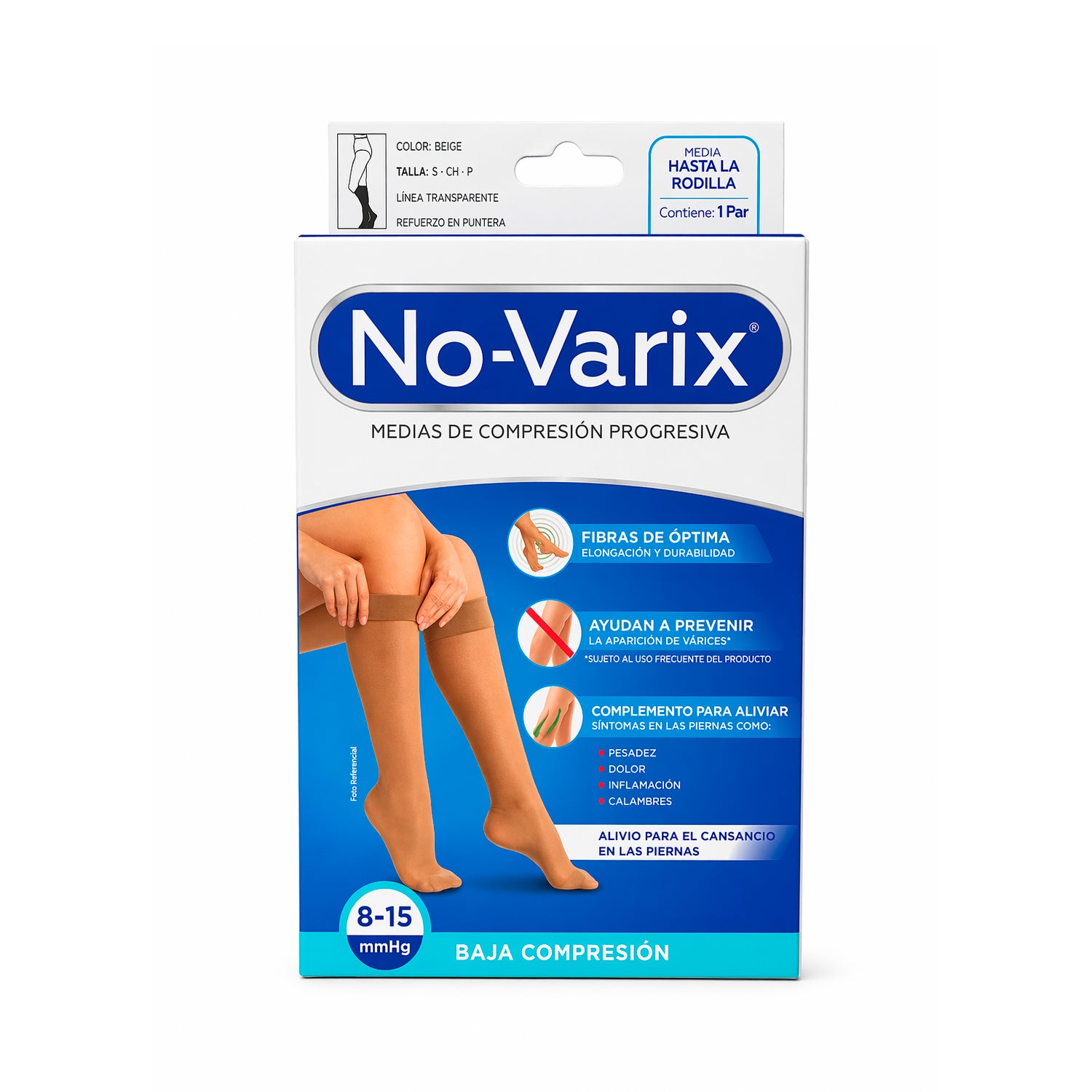 Media de Compresión No-Varix 8–15 mmHg