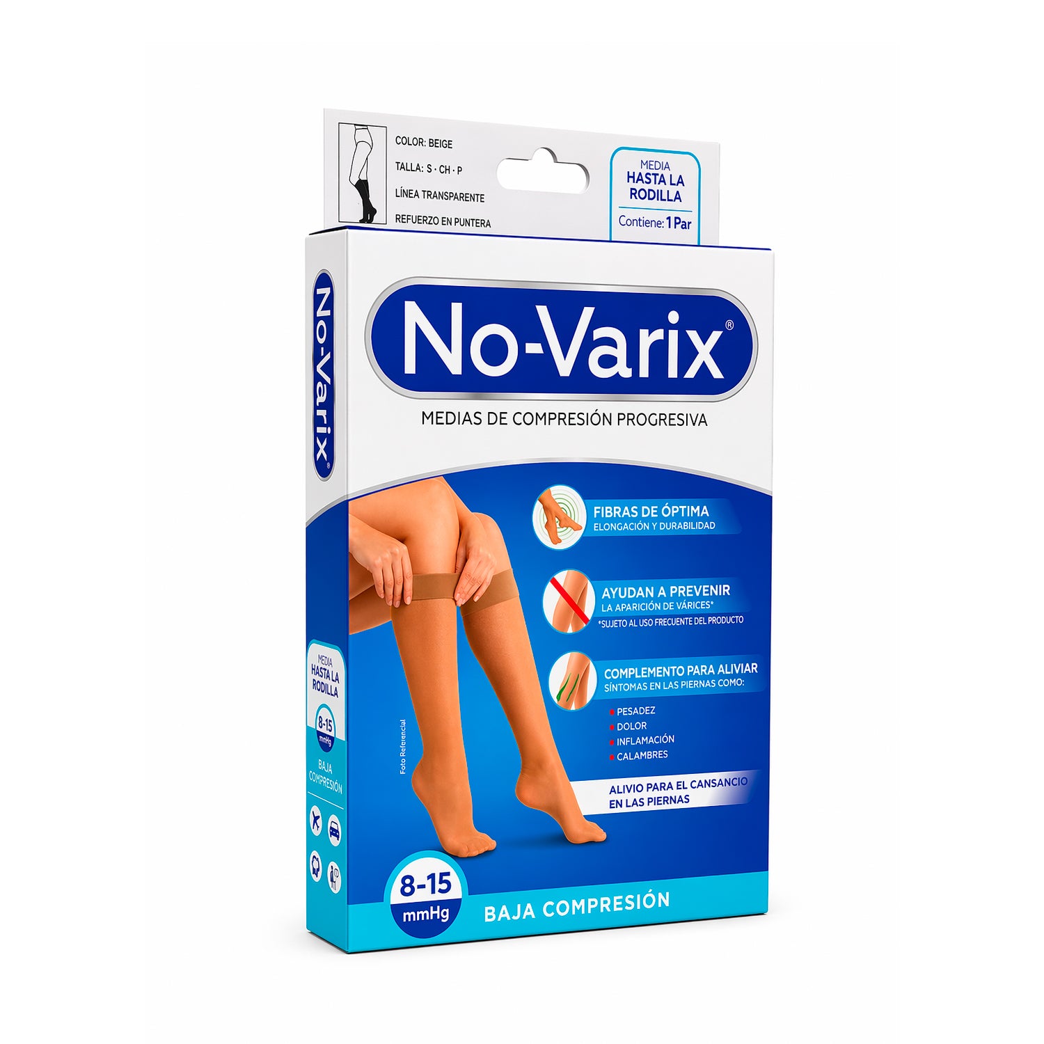 Media de Compresión No-Varix 8–15 mmHg