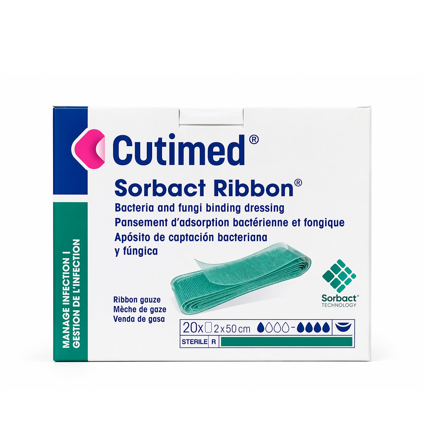 Cutimed Sorbact 2x50 cm Apósito Antimicrobiano 1 Unidad | Malla Estéril para Heridas Profundas