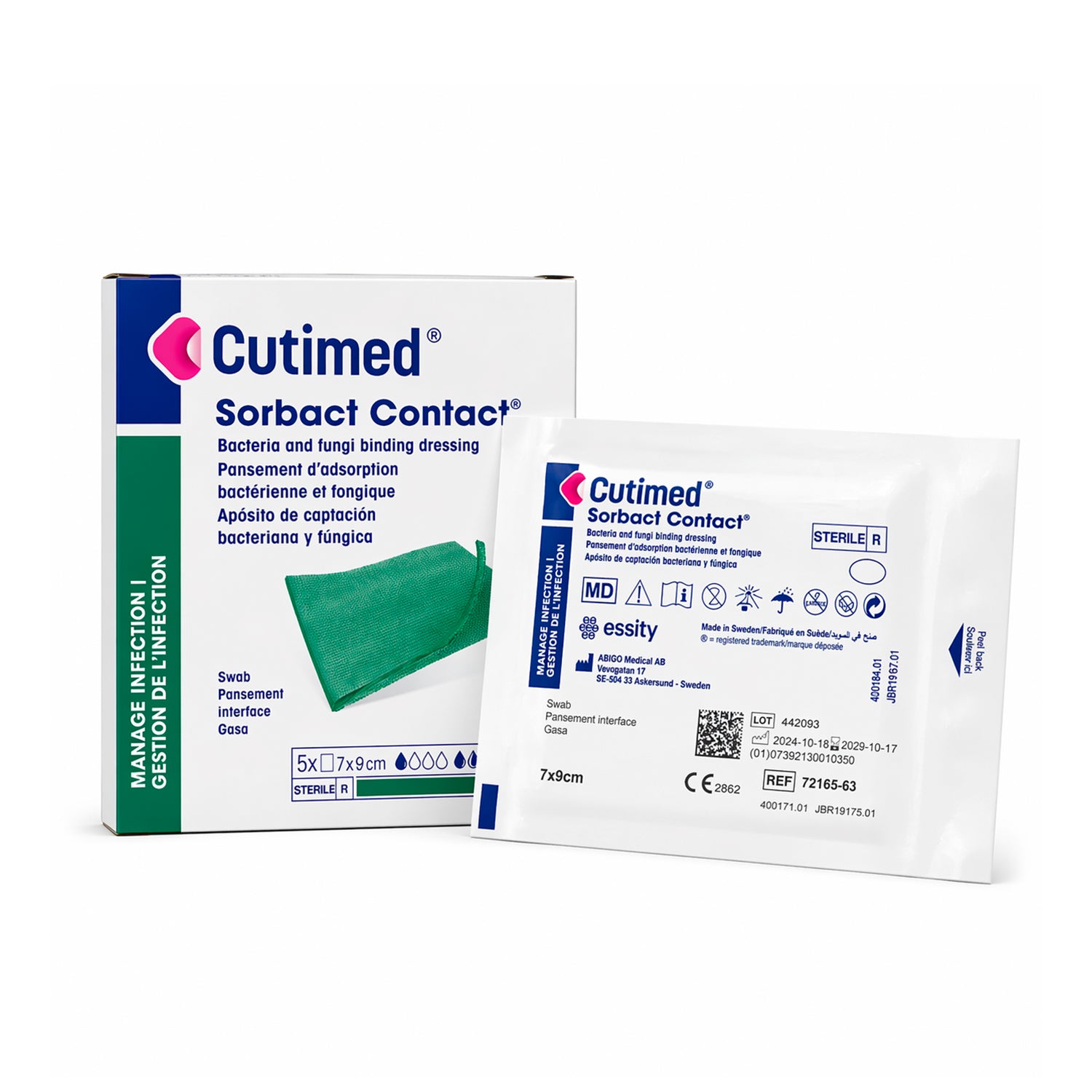 Cutimed Sorbact 7x9 cm Apósito Antimicrobiano 1 unidad | Malla Estéril para Heridas