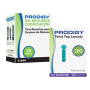 50 Tiras Reactivas Prodigy + 100 Lancetas