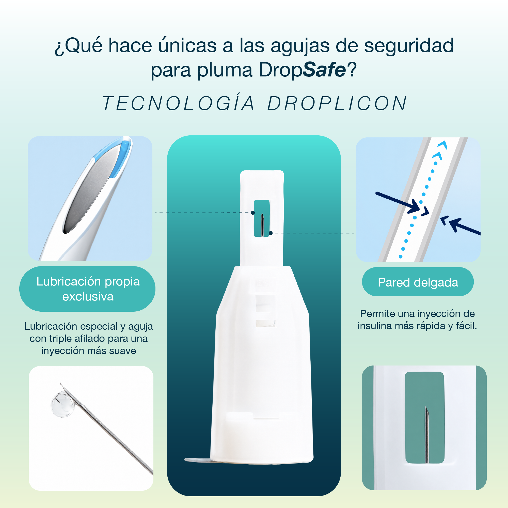 Agujas De Seguridad Dropsafe Lapiz Insulina 31g X5mm 100 Un