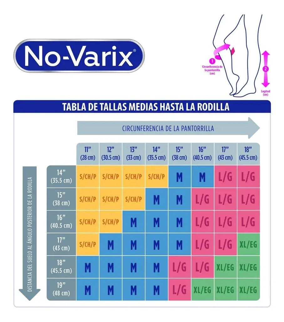 Media de Compresión No-Varix 8–15 mmHg