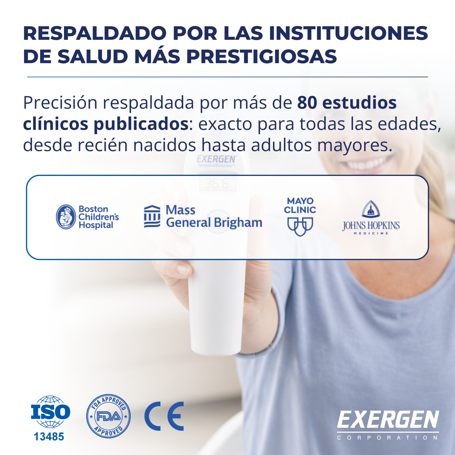 Termómetro Arteria Temporal Exergen TAT-2000C+ para Bebés, Niños y Adultos
