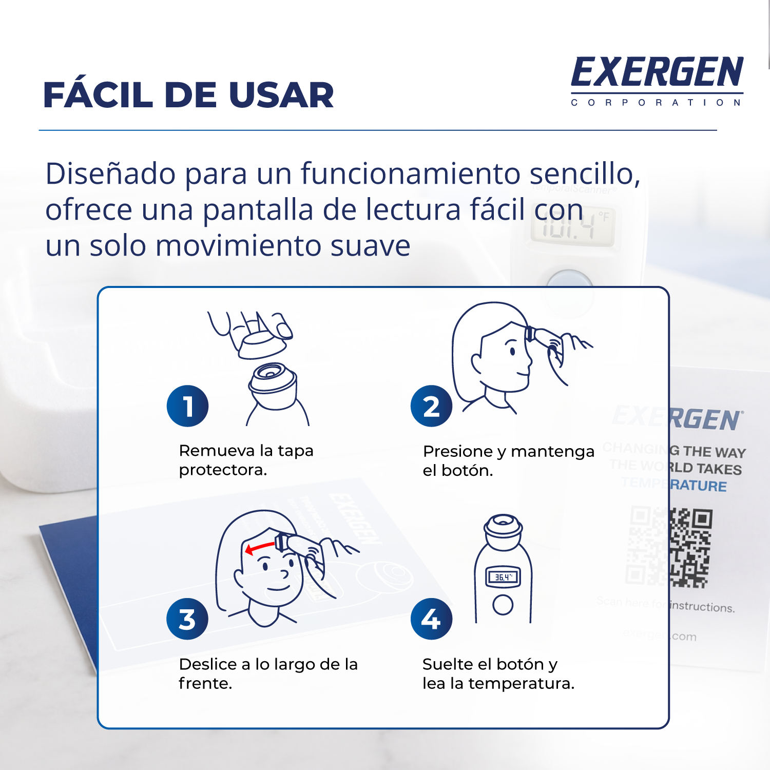 Termómetro Arteria Temporal Exergen TAT-2000C+ para Bebés, Niños y Adultos