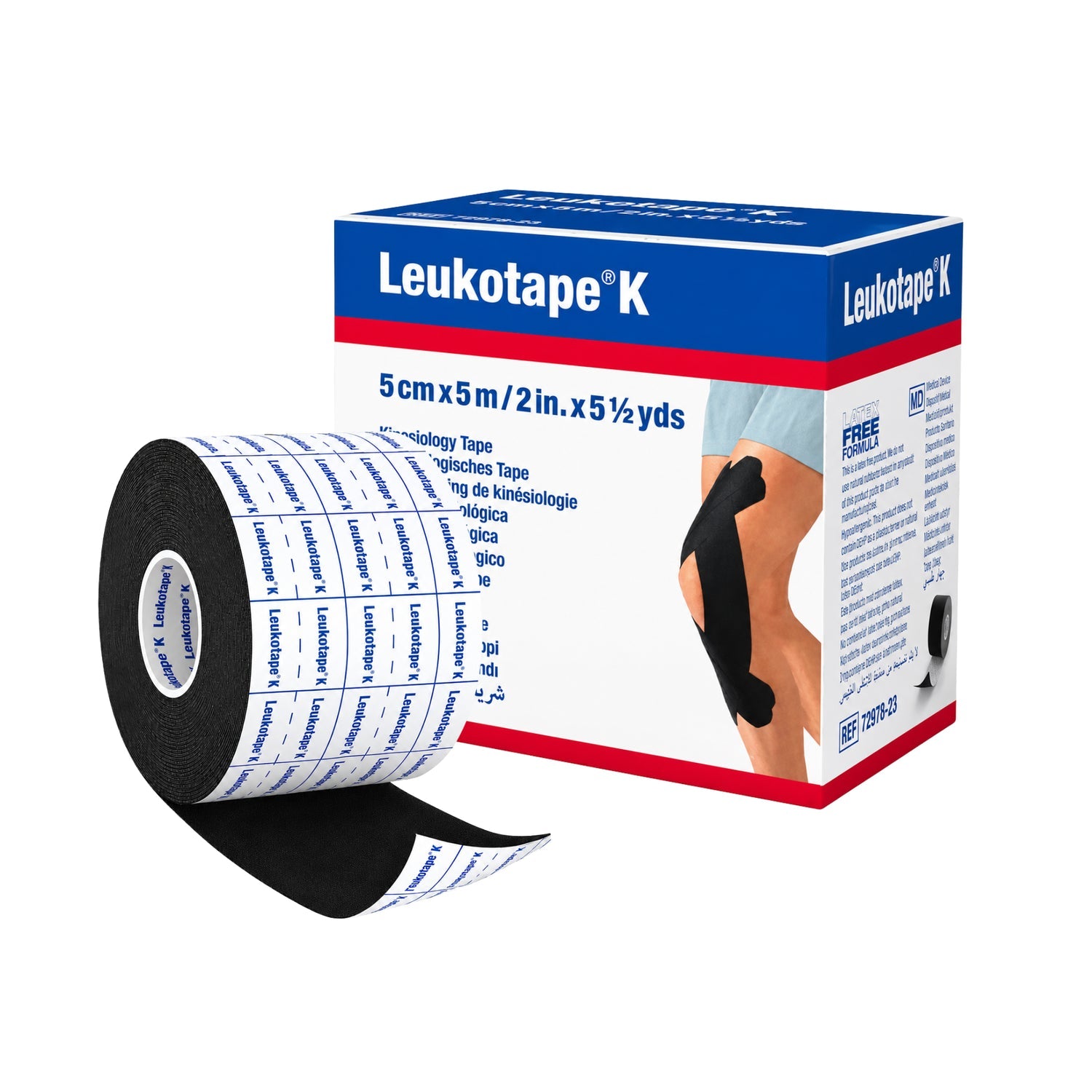Cinta Kinesiológica Leukotape K Negro 5 cm x 5 m
