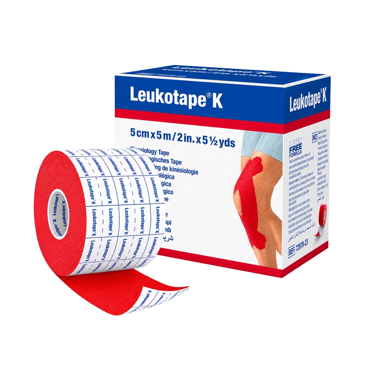 Cinta Kinesiológica Leukotape K Rojo 5 cm x 5 m