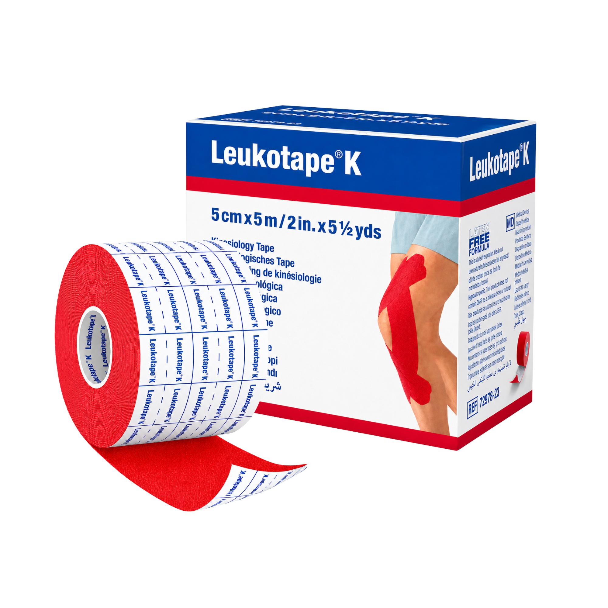 Cinta Kinesiológica Leukotape K Rojo 5 cm x 5 m