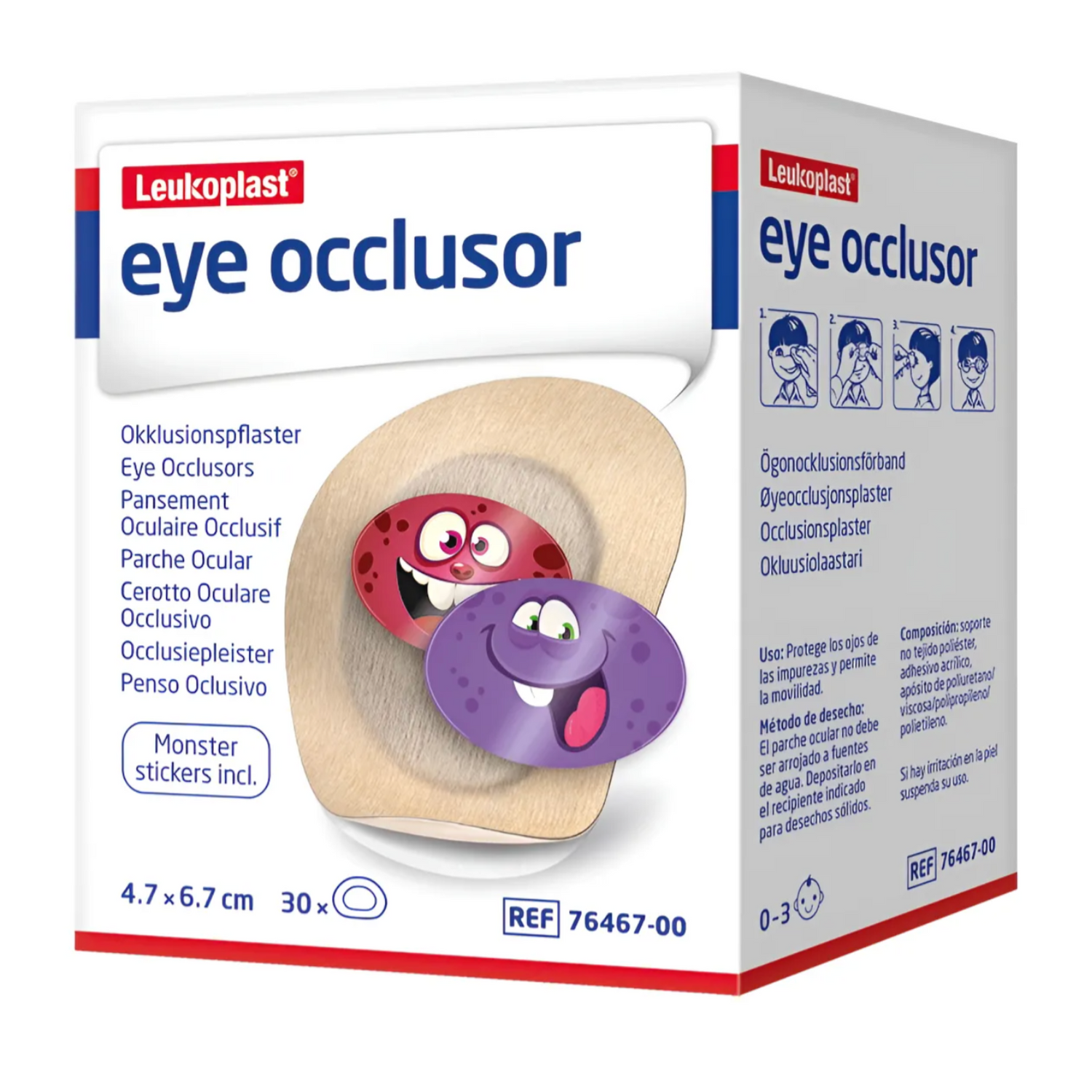 Parche Ocular Infantil Leukoplast | 30 Unidades 4,7 x 6,7 cm