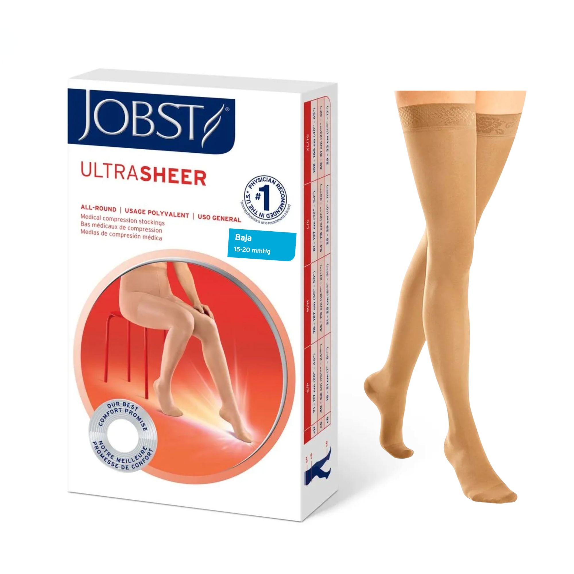 Media Compresiva Jobst Ultrasheer 15-20 mmHg Muslo
