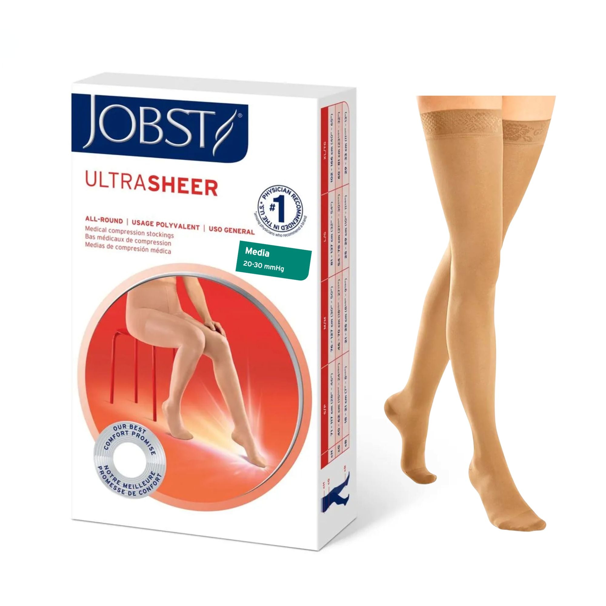 Media Compresiva Jobst Ultrasheer 20-30 mmHg Muslo