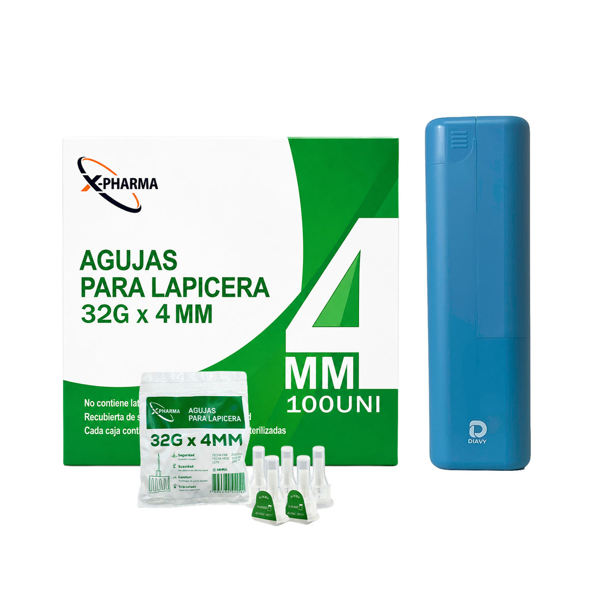 Estuche Diavy + 100 Agujas para Lápiz de Insulina Ozempic® Mounjaro® Wegovy®