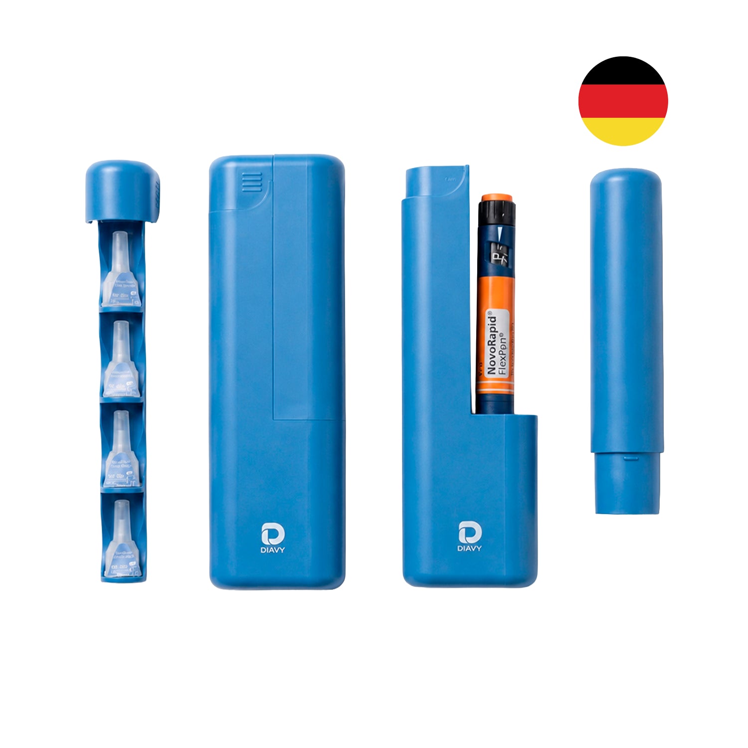 Estuche Diavy para Lápiz de Insulina y 4 Agujas