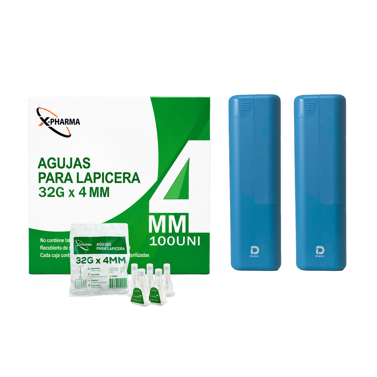 Estuche Diavy + 100 Agujas para Lápiz de Insulina Ozempic® Mounjaro® Wegovy®