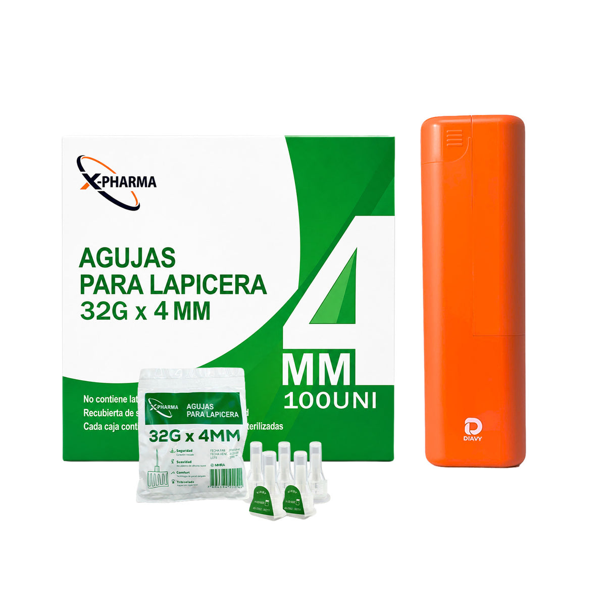 Estuche Diavy + 100 Agujas para Lápiz de Insulina Ozempic® Mounjaro® Wegovy®
