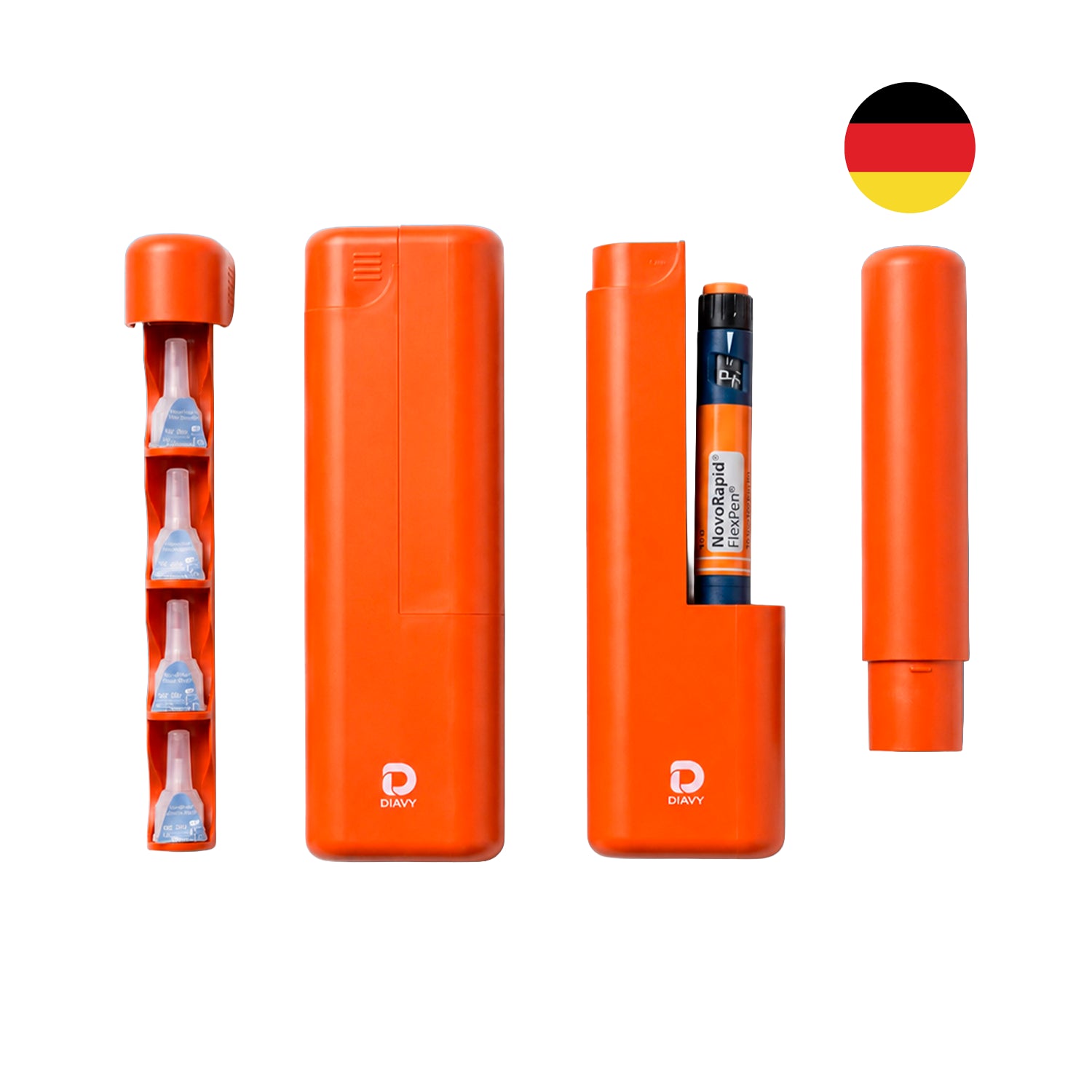 Estuche Diavy para Lápiz de Insulina y 4 Agujas