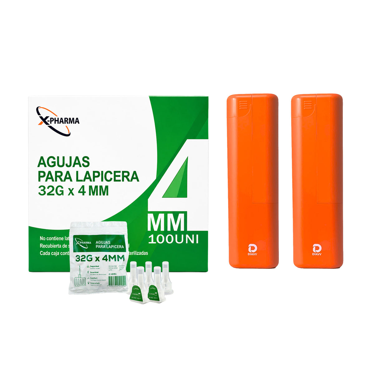 Estuche Diavy + 100 Agujas para Lápiz de Insulina Ozempic® Mounjaro® Wegovy®