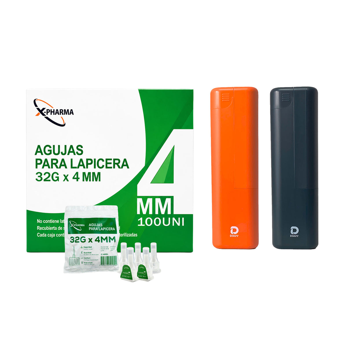 Estuche Diavy + 100 Agujas para Lápiz de Insulina Ozempic® Mounjaro® Wegovy®
