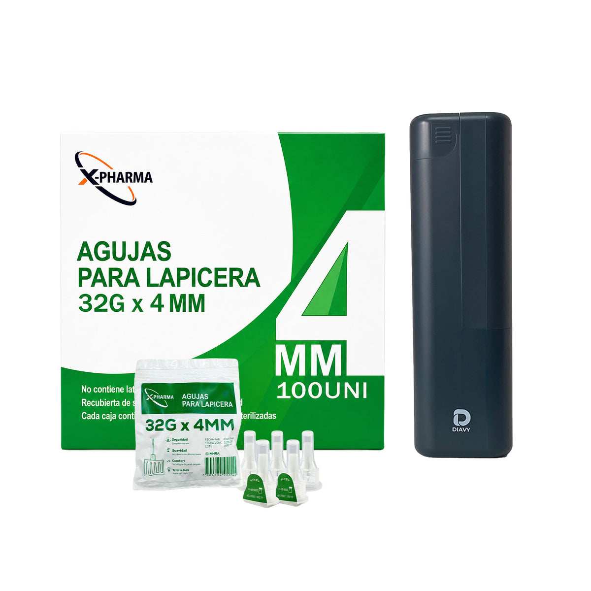 Estuche Diavy + 100 Agujas para Lápiz de Insulina Ozempic® Mounjaro® Wegovy®