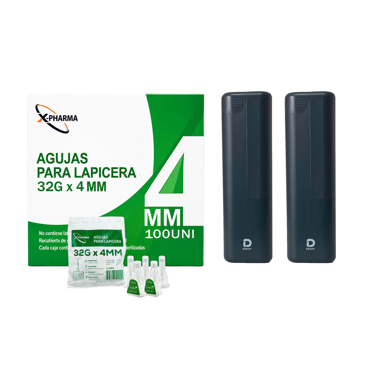 Estuche Diavy + 100 Agujas para Lápiz de Insulina Ozempic® Mounjaro® Wegovy®