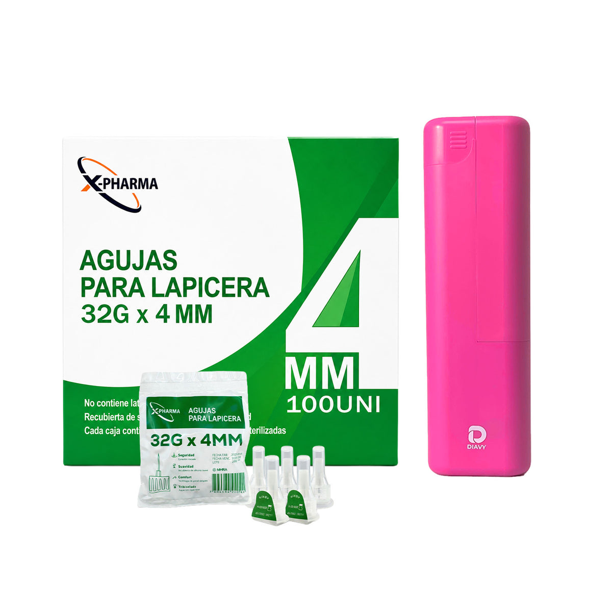 Estuche Diavy + 100 Agujas para Lápiz de Insulina Ozempic® Mounjaro® Wegovy®