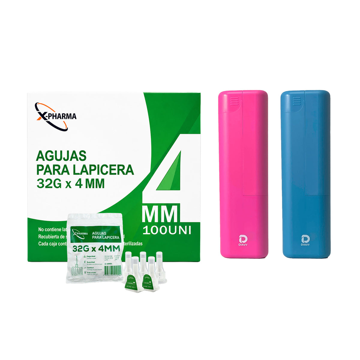 Estuche Diavy + 100 Agujas para Lápiz de Insulina Ozempic® Mounjaro® Wegovy®
