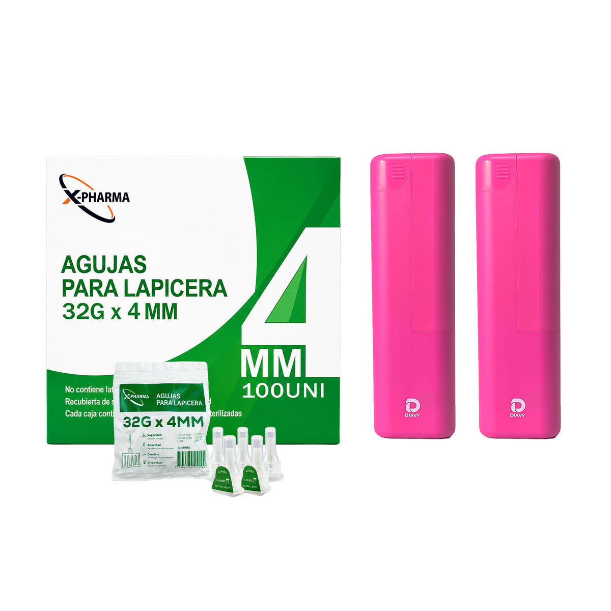 Estuche Diavy + 100 Agujas para Lápiz de Insulina Ozempic® Mounjaro® Wegovy®