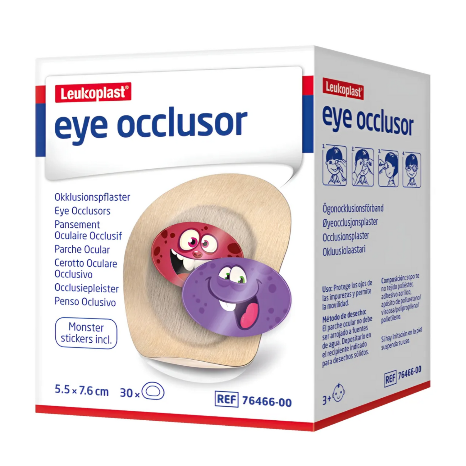 Parche Ocular Leukoplast Todo Edad | 30 Unidades Color Piel 5,5 x 7,6 cm