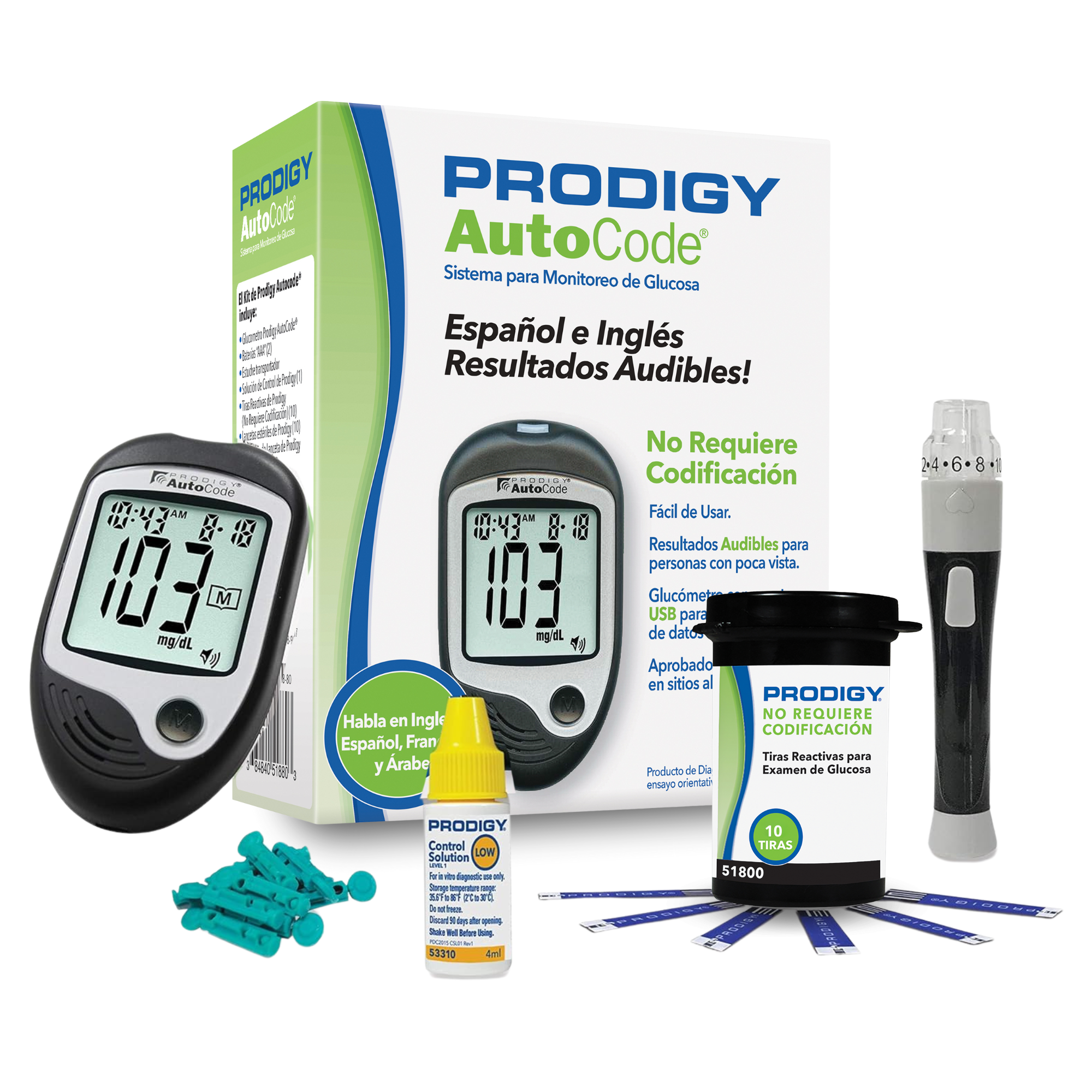 Glucometro Prodigy Autocode | Kit Inicial