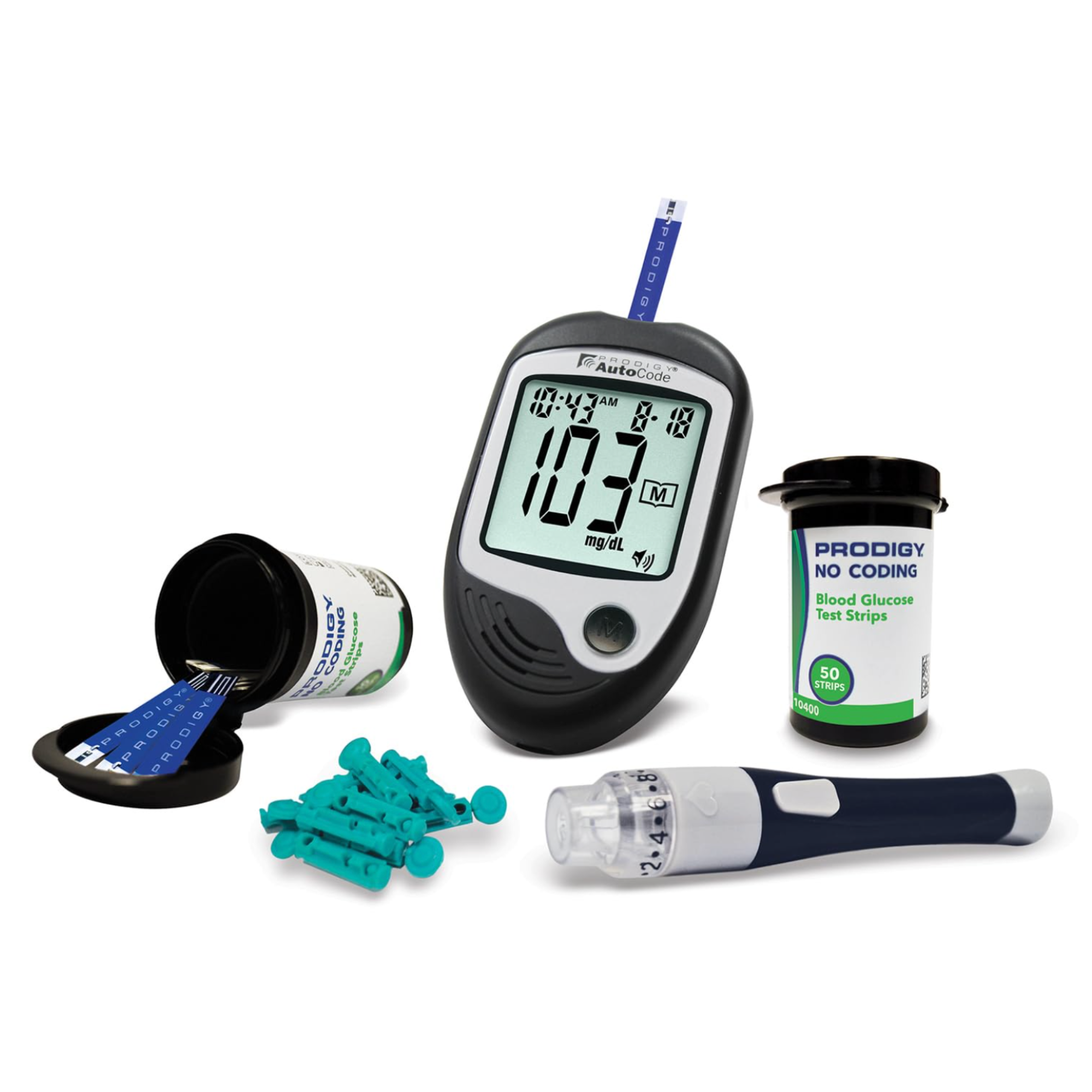 Glucómetro Prodigy + 100 Tiras Reactivas | Kit Completo para Control de Glucosa en Casa