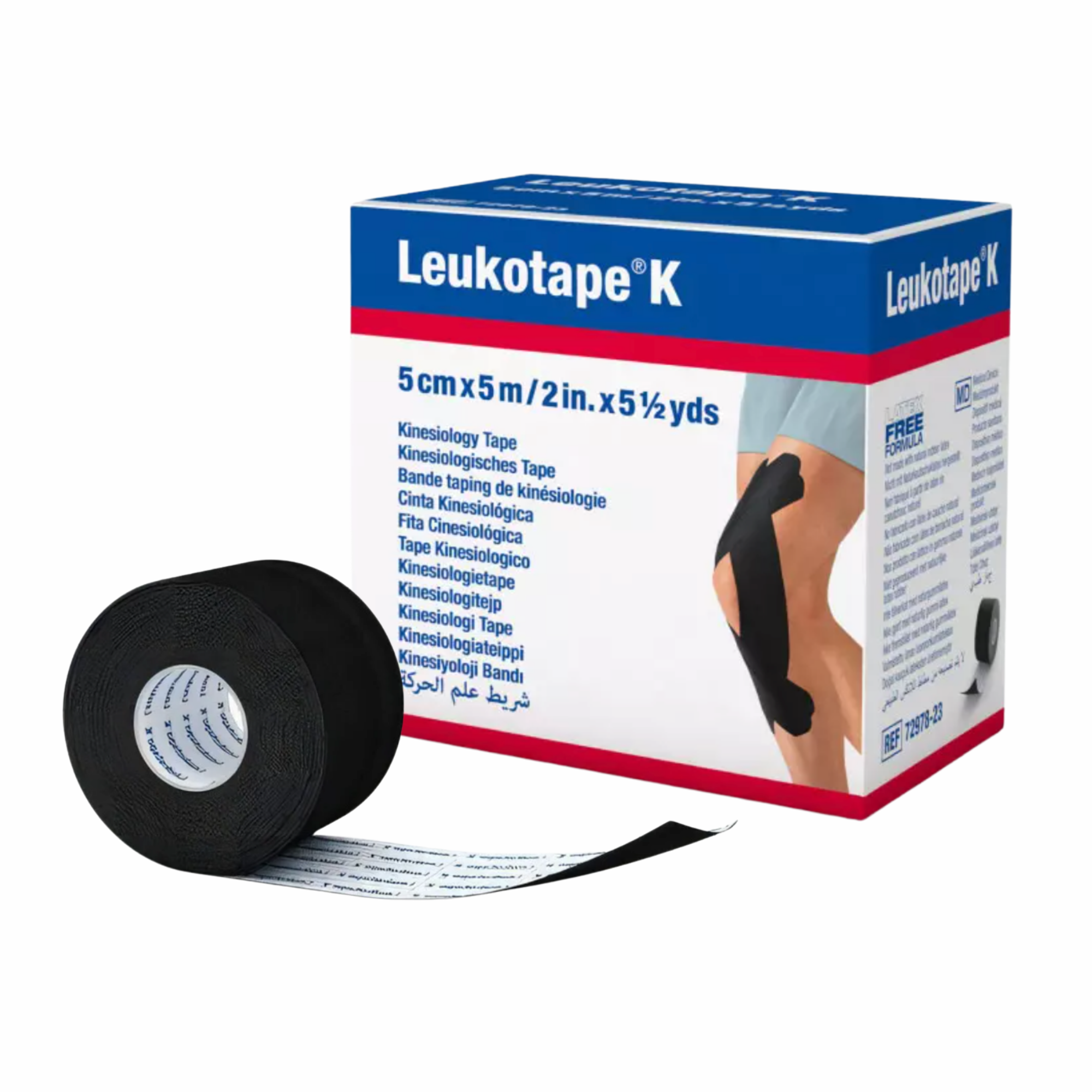 Cinta Kinesiológica Leukotape K Negro 5 cm x 5 m