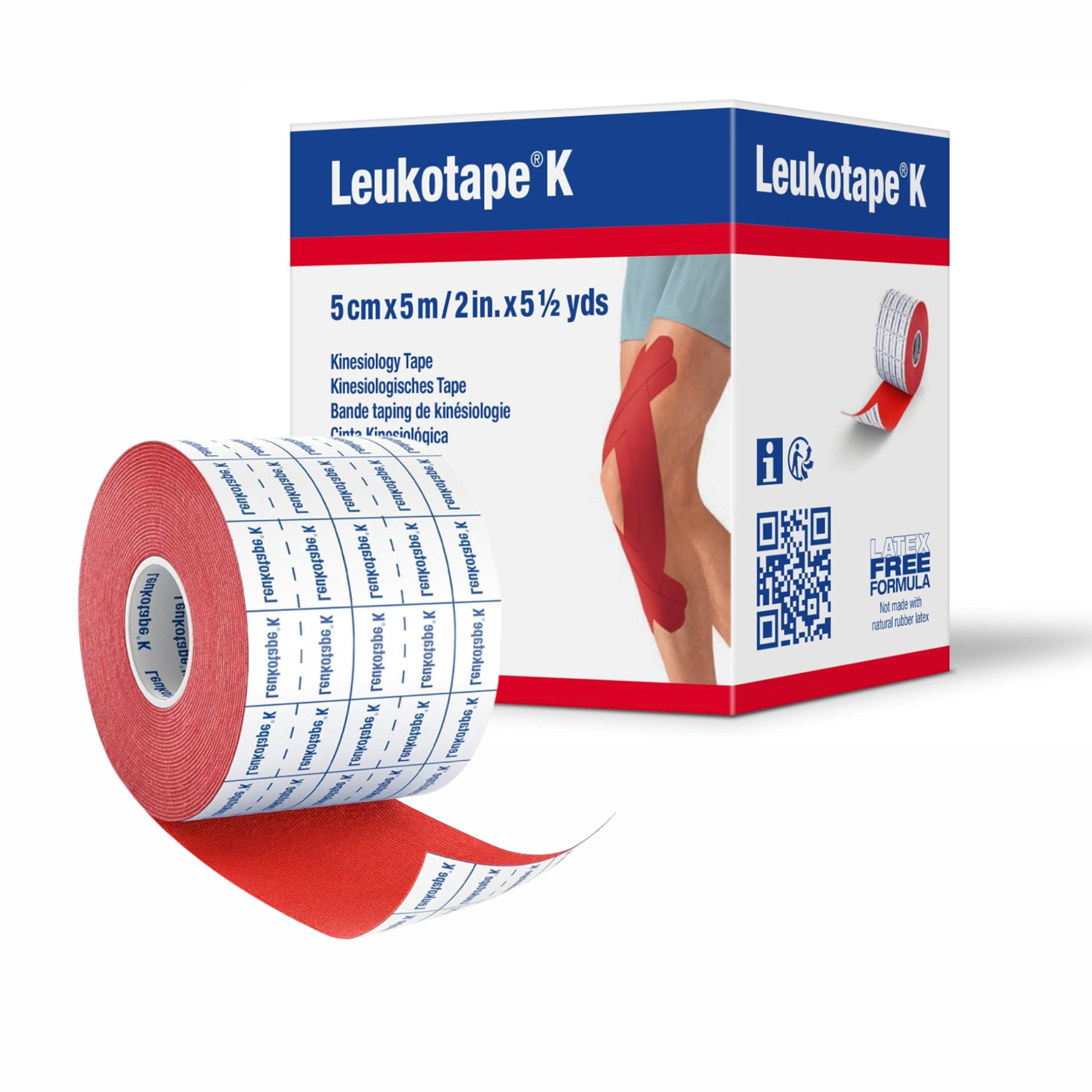 Cinta Kinesiológica Leukotape K Rojo 5 cm x 5 m
