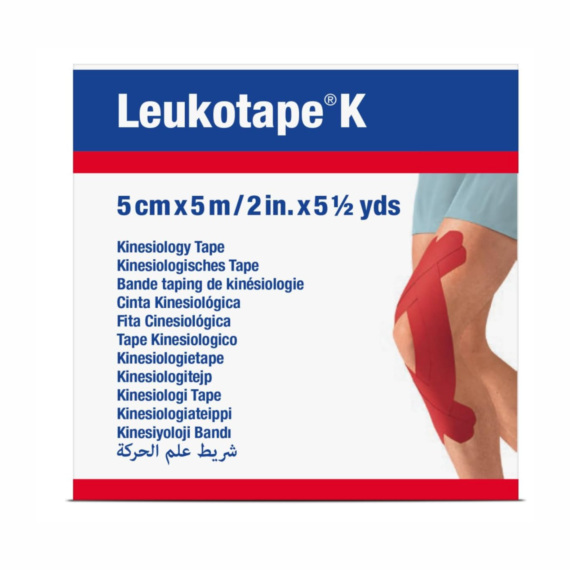 Cinta Kinesiológica Leukotape K Rojo 5 cm x 5 m