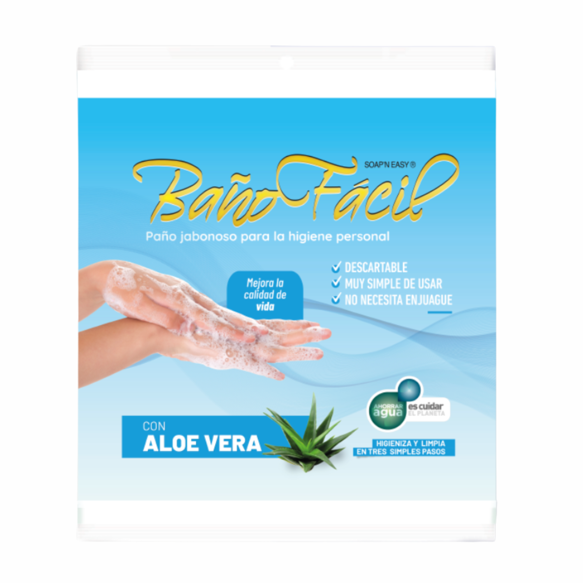 Paño Jabonoso Baño Fácil con Aloe Vera