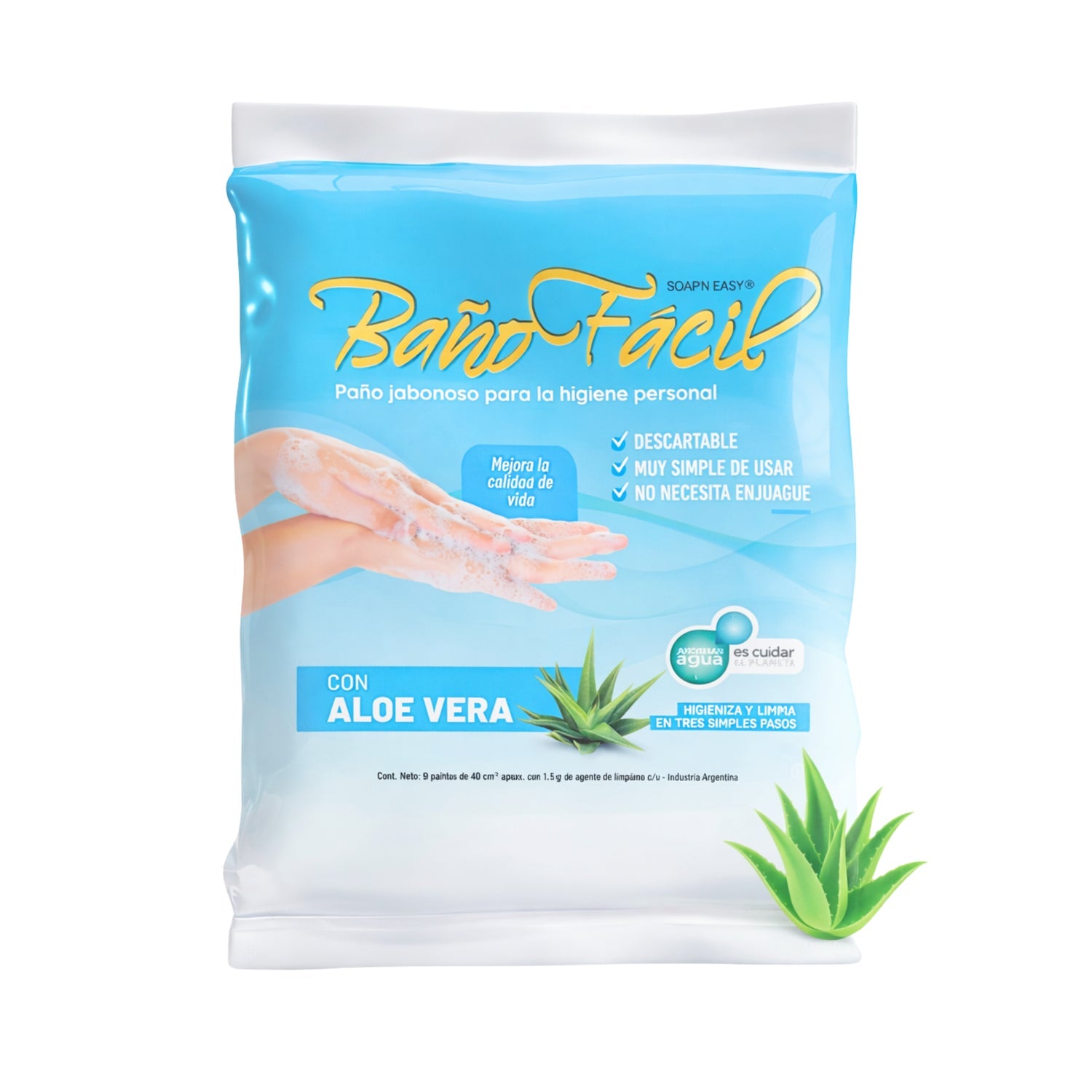 Paño Jabonoso Baño Fácil con Aloe Vera