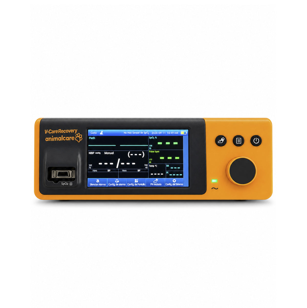 V-Care Recovery · Monitor Veterinario Sobremesa 5" NIBP + SpO2 + Temp