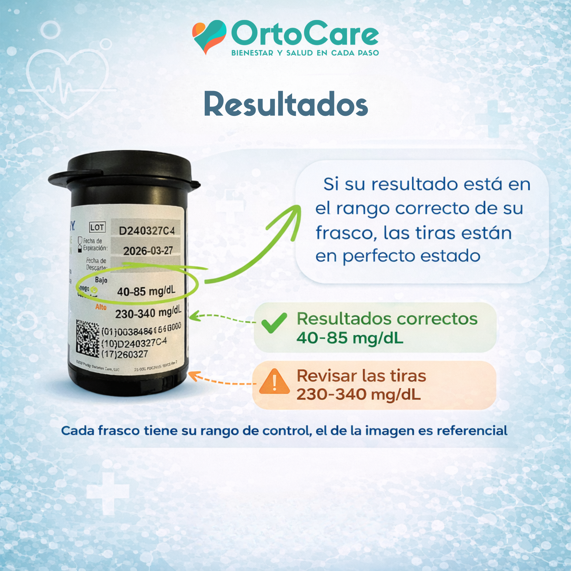100 Tiras Reactivas Prodigy + Solución de Control