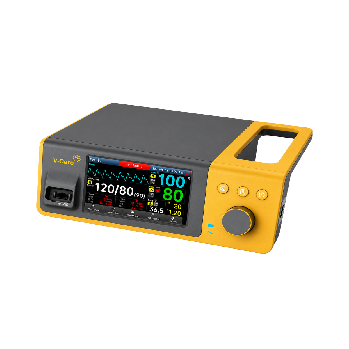 V-Care Recovery · Monitor Veterinario Sobremesa 5" NIBP + SpO2
