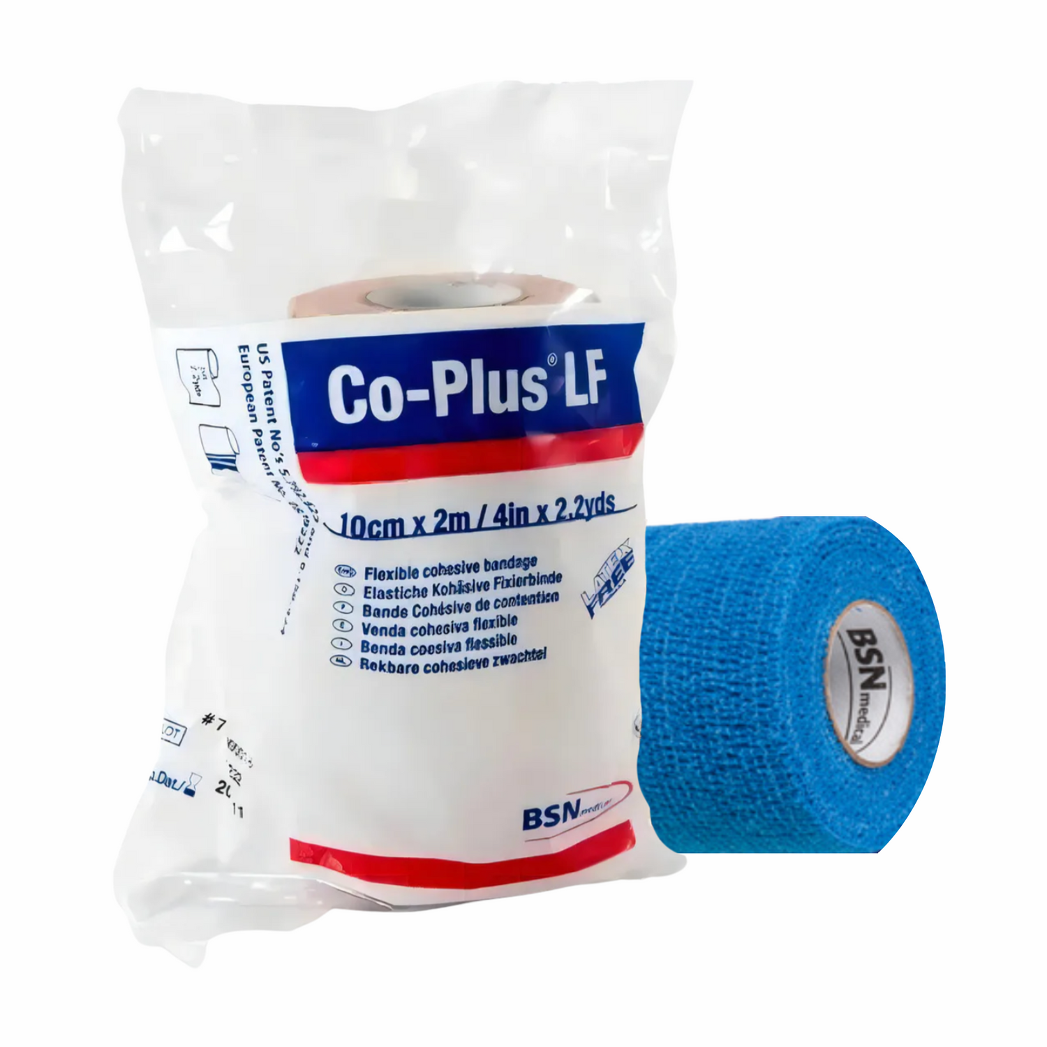 Venda Cohesiva Co-Plus LF 10 cm x 2 m Color Azul