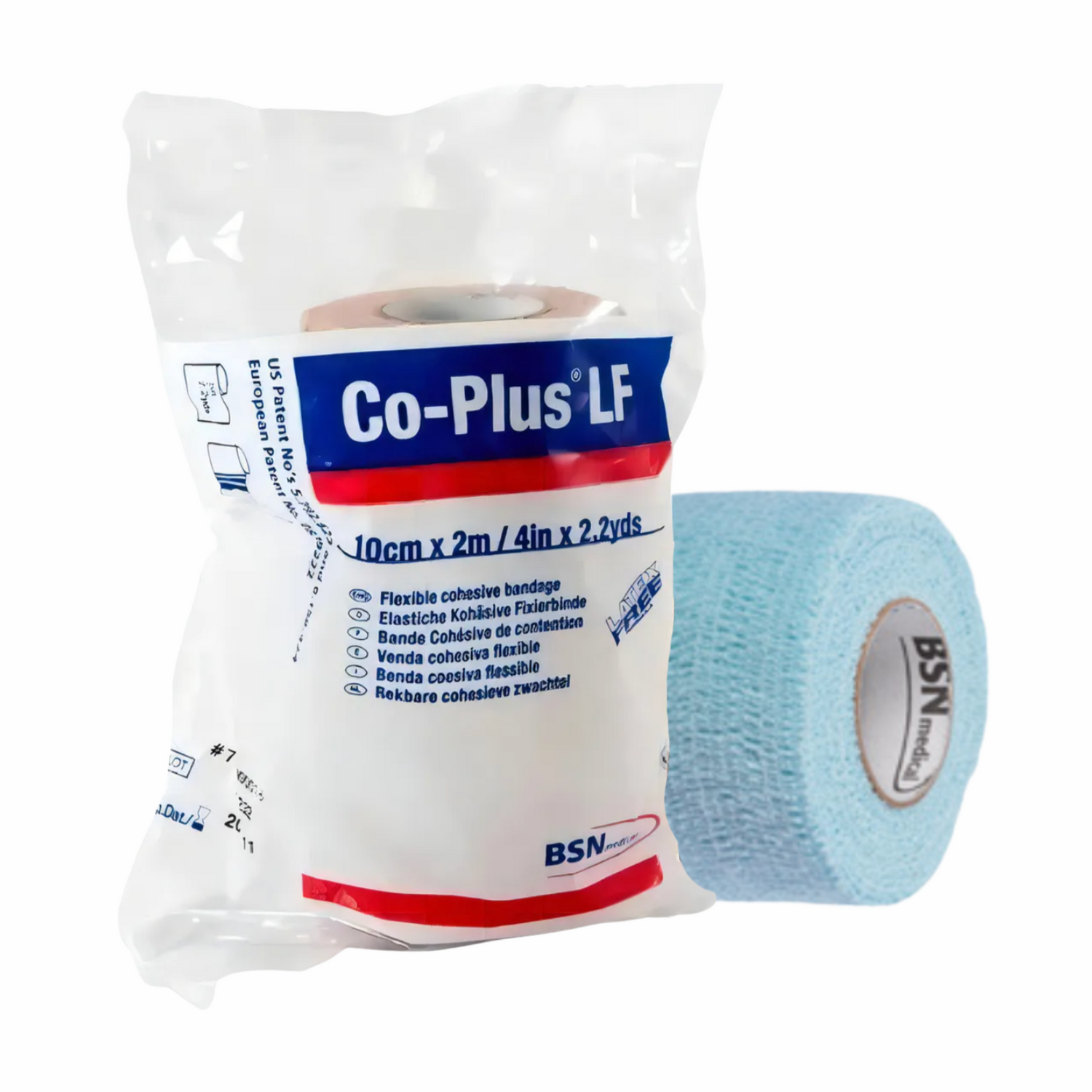 Venda Cohesiva Co-Plus LF 10 cm x 2 m Color Celeste