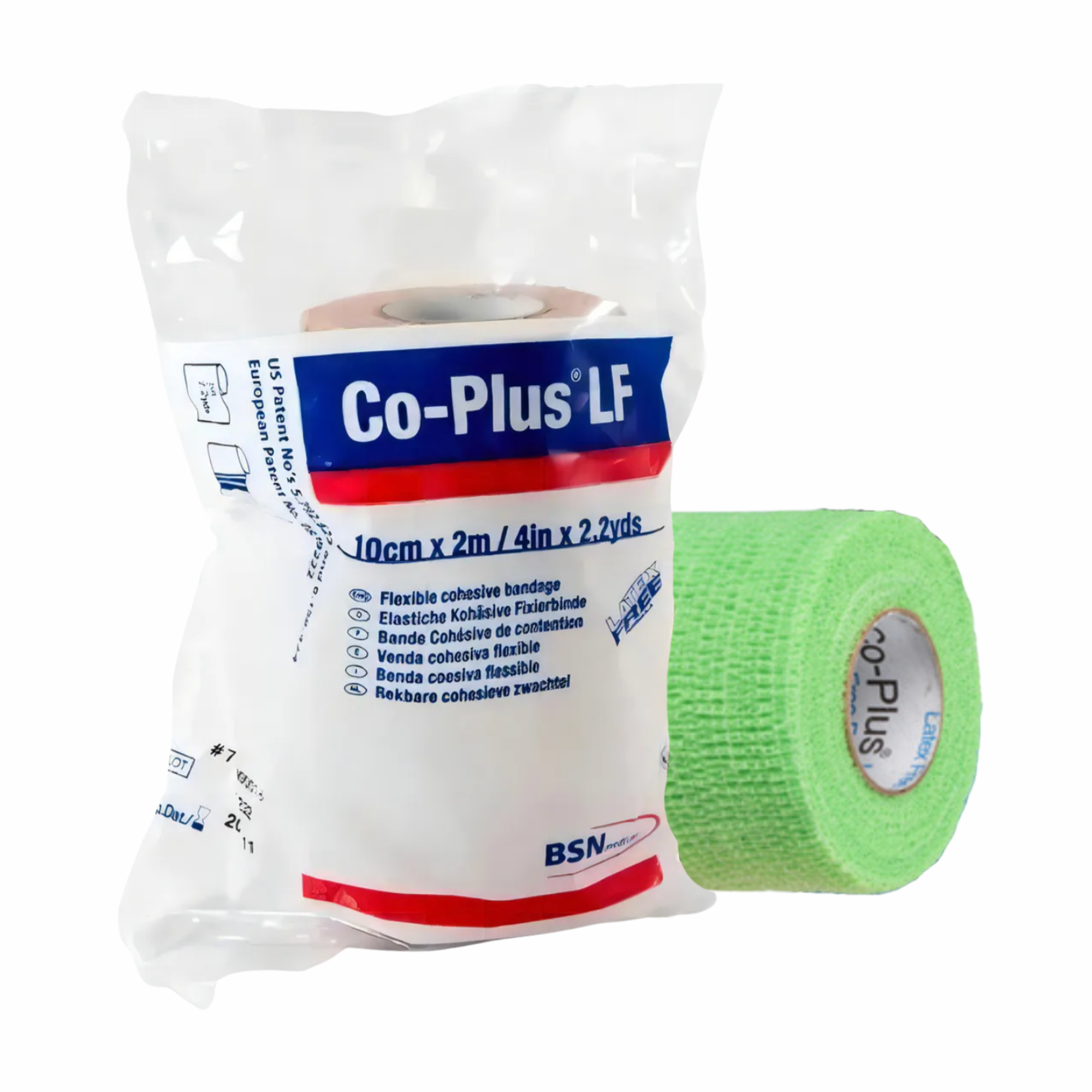 Venda Cohesiva Co-Plus LF 10 cm x 2 m Color Verde