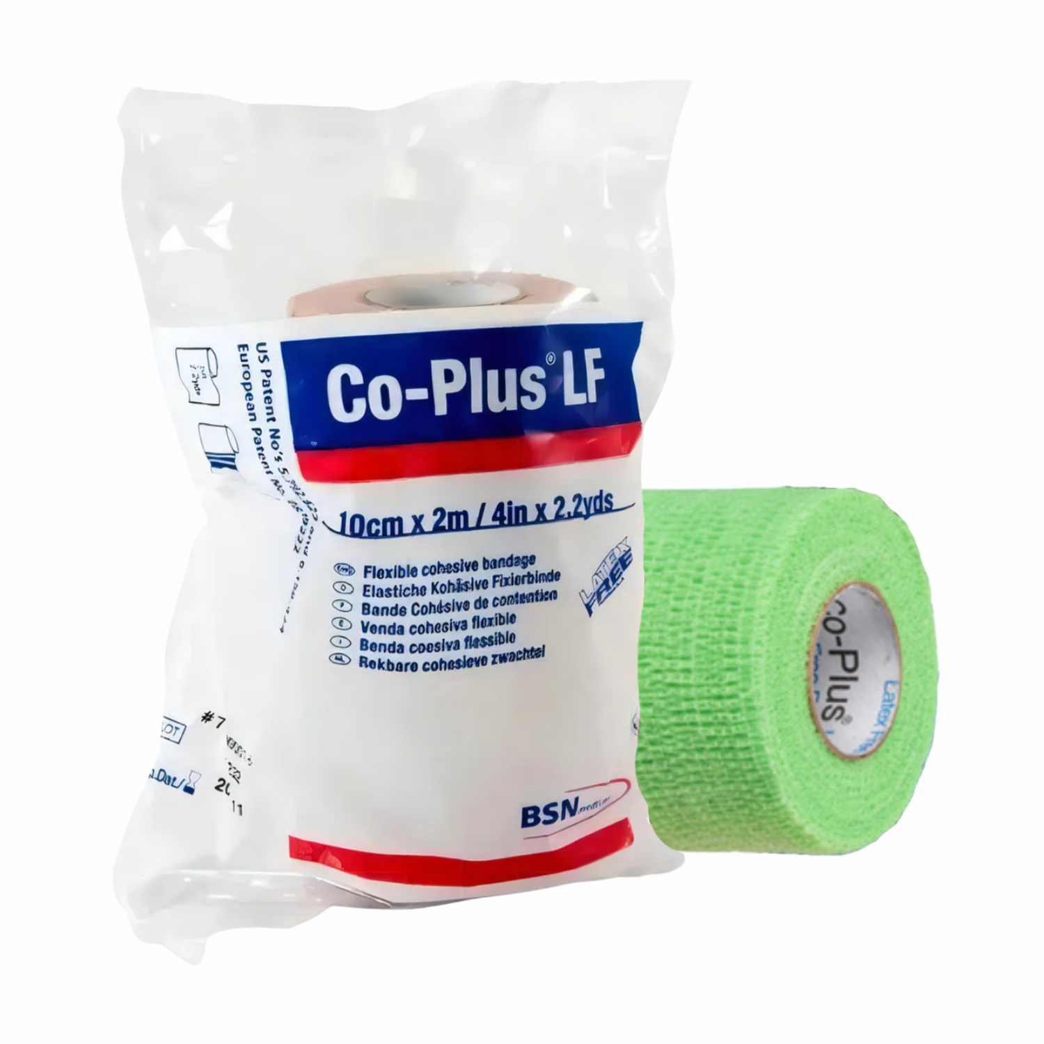 Venda Cohesiva Co-Plus LF 10 cm x 2 m Color Verde